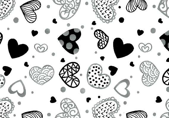 PAPEL DE REGALO PREMIUM CUORE NEGRO-PLATA